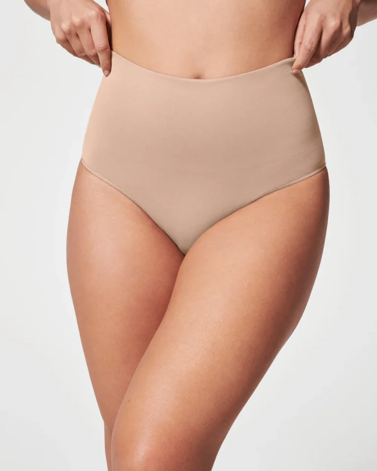 high-waisted body shaper thongs