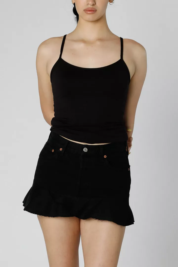 mini denim skirt from types of bottoms